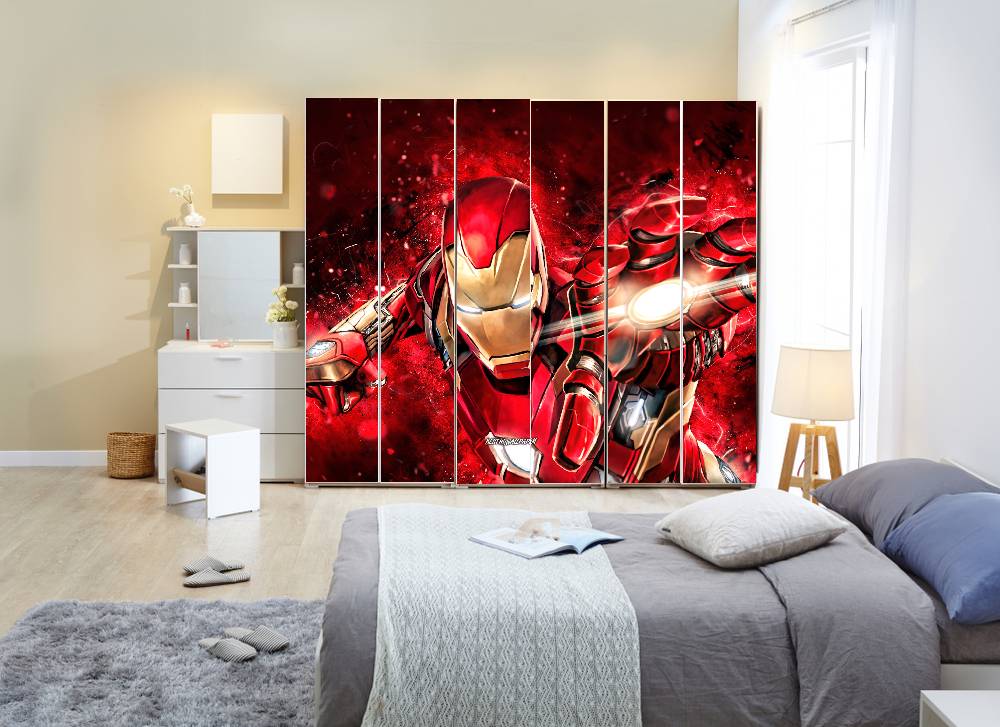 Avenger Character Self Adhesive Sticker For Wardrobe