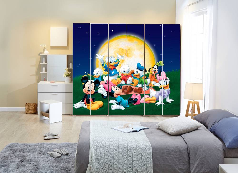 Mickey Characters Self Adhesive Sticker For Wardrobe