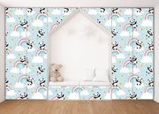 Panda With Rainbow Self Adhesive Sticker For Wardrobe