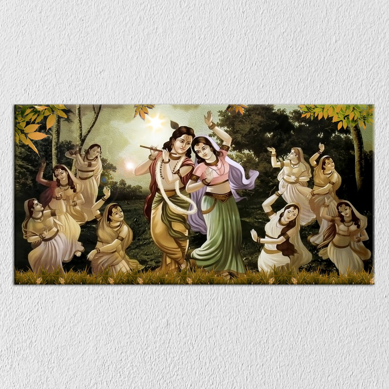 Radha Krishna And Gopis Painting