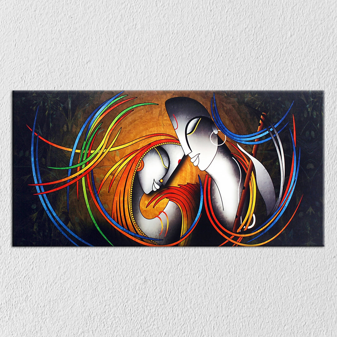 Modern Abstract Radha Krishna Canvas