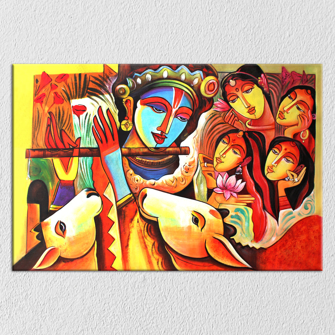 Krishna Gopi Painting