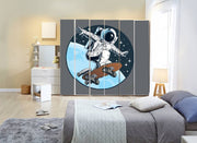 Skate On Space Self Adhesive Sticker For Wardrobe