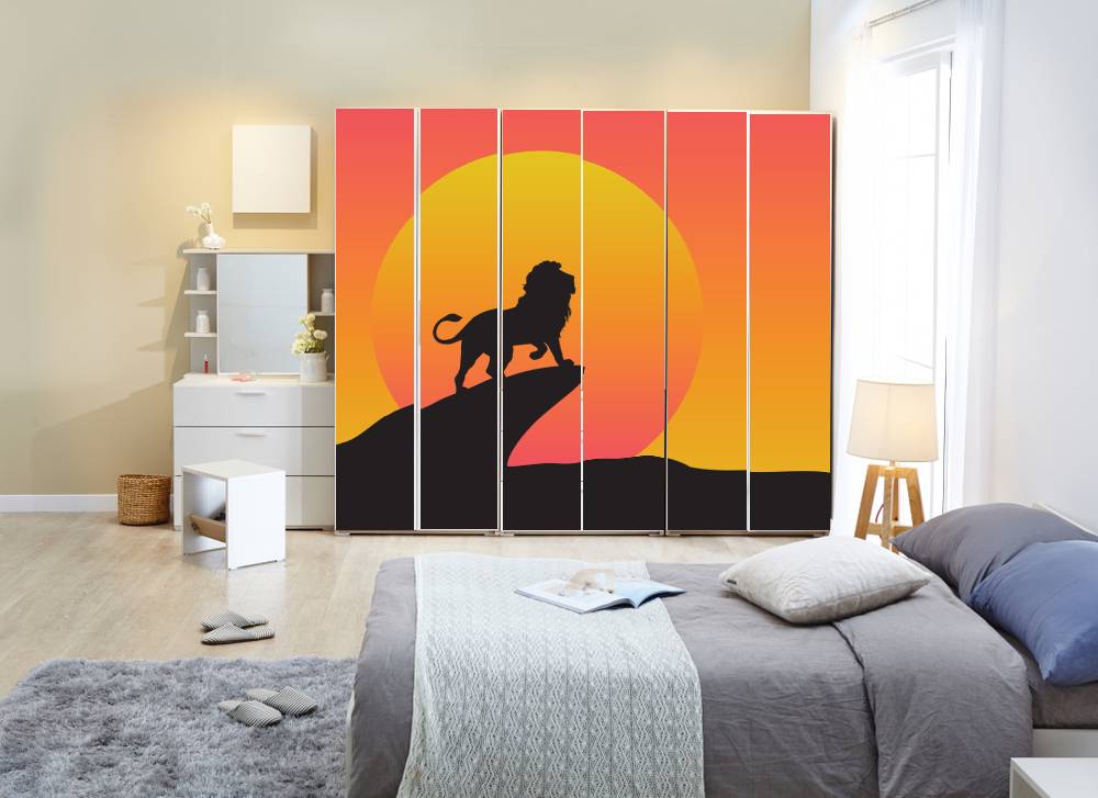 Lion King Self Adhesive Sticker For Wardrobe