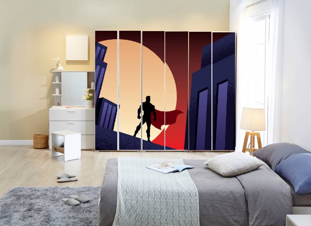 Batman Self Adhesive Sticker For Wardrobe