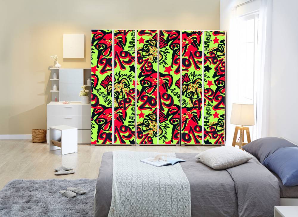 2019 Word Art Self Adhesive Sticker For Wardrobe