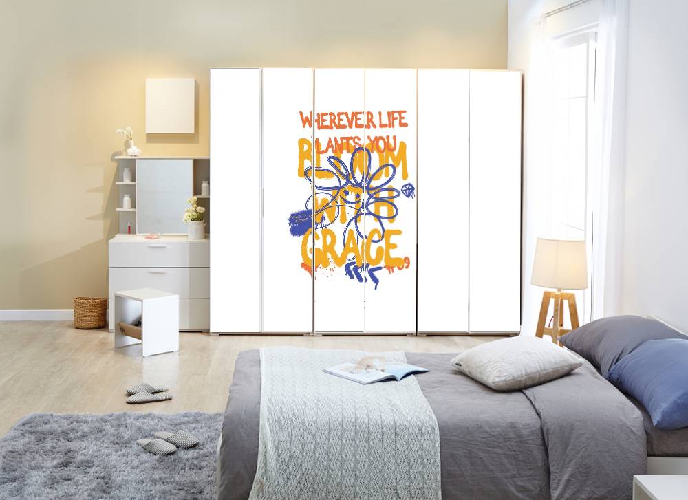 Quote Art Self Adhesive Sticker For Wardrobe