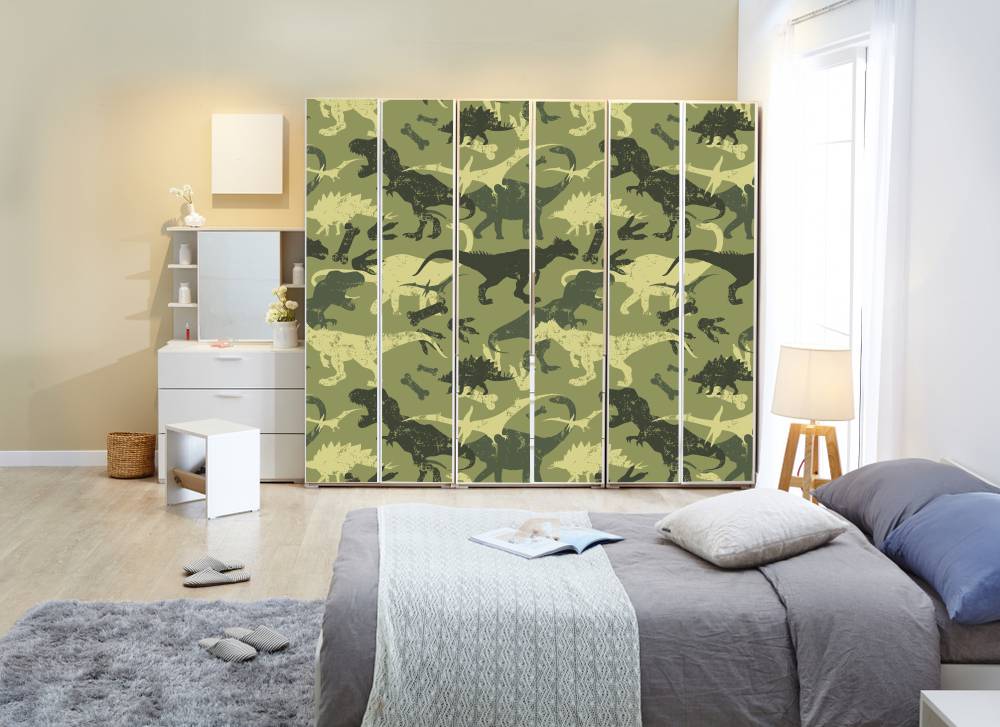 Dinasour Drawing Self Adhesive Sticker For Wardrobe