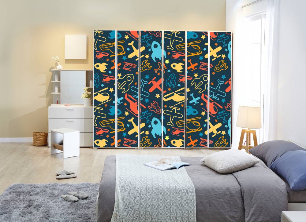 Air Ways Crafts Drawing Self Adhesive Sticker For Wardrobe