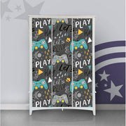 Lets Play Game Self Adhesive Sticker For Wardrobe