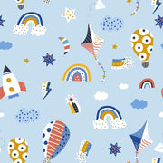 Kite Baloon Rocket Art Self Adhesive Sticker For Wardrobe