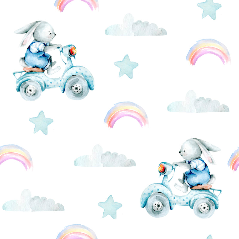 Riding Rabbit Self Adhesive Sticker For Wardrobe – Myindianthings