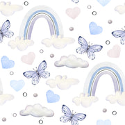 Purple Butterfly Art Self Adhesive Sticker For Wardrobe