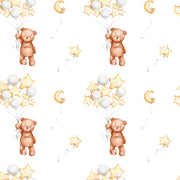 Teddy With Baloons Self Adhesive Sticker For Wardrobe