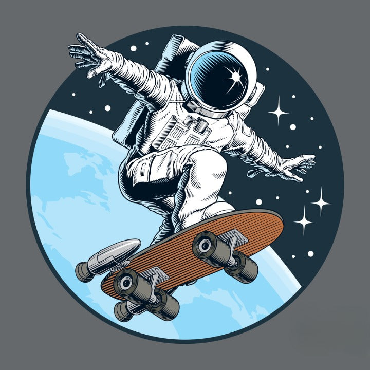 Skate On Space Self Adhesive Sticker For Wardrobe