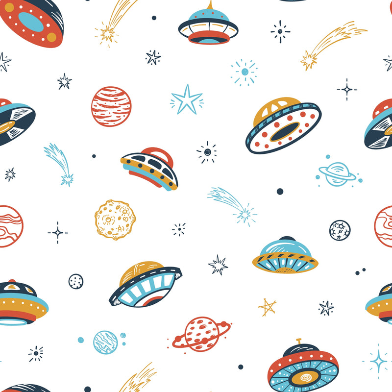Space Craft Sketch Self Adhesive Sticker For Wardrobe