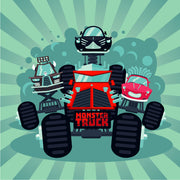 Monster Truck Self Adhesive Sticker For Wardrobe