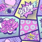 Crazy Girl Pink Self Adhesive Sticker For Wardrobe
