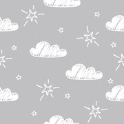 Clouds Drawing Self Adhesive Sticker For Wardrobe