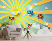 Cartoon Airplanes Customised Wallpaper for wall