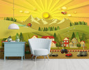 Animated Village Scene Customised Wallpaper for wall