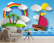 3D Island, Ocean Kids Wallpaper for wall