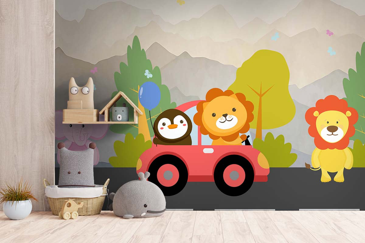 Animals Going Road Trip Wallpaper