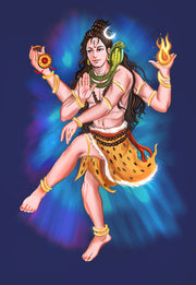 Lord Shiv Dancing Self Adhesive Sticker Poster