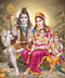 Shiv Parvati With Ganesh Self Adhesive Sticker Poster