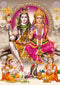Shiv Parvati littel Ganesh And Krishna Self Adhesive Sticker Poster