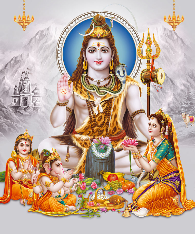 Shiv Blessed Parvati Self Adhesive Sticker Poster