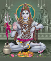 Shiv Blessing Self Adhesive Sticker Poster