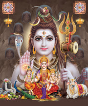 Beautiful Shiv Background Self Adhesive Sticker Poster