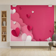 Paper Heart Pink Wallpaper