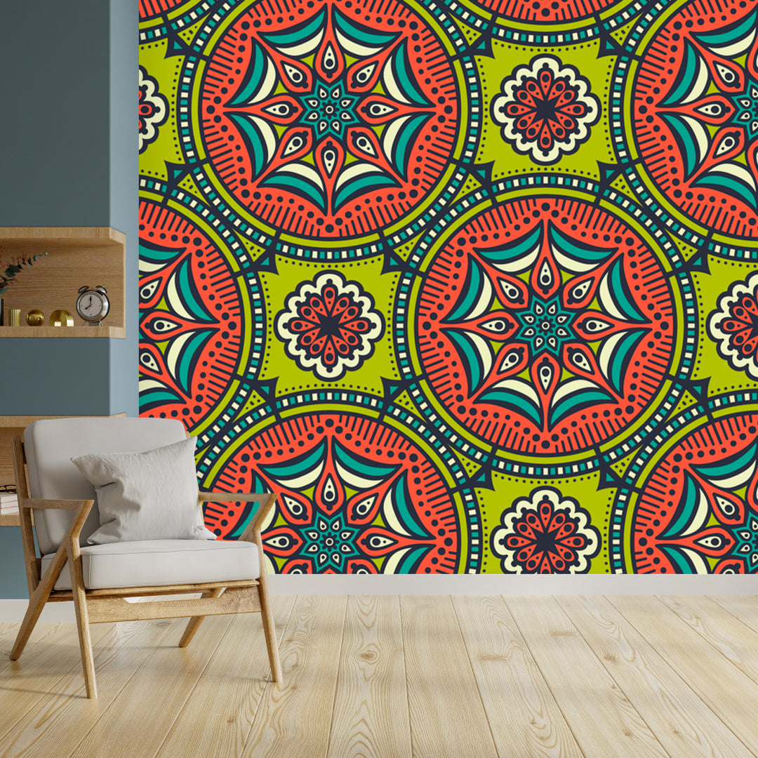 Decorative Floral Ornament Wallpaper