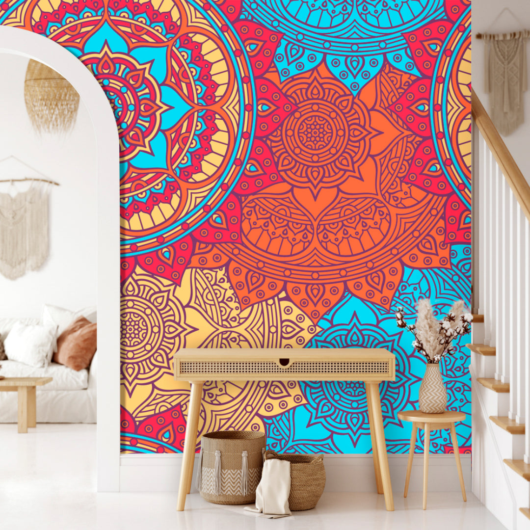 Indian Hippie Peacock Mandala Wallpaper