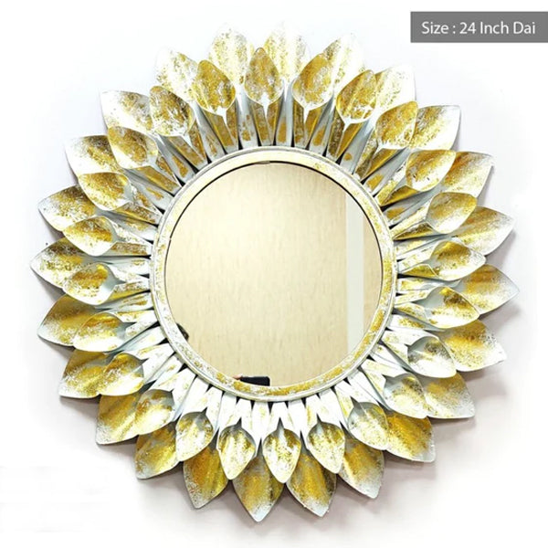 White and Gold metal mirror