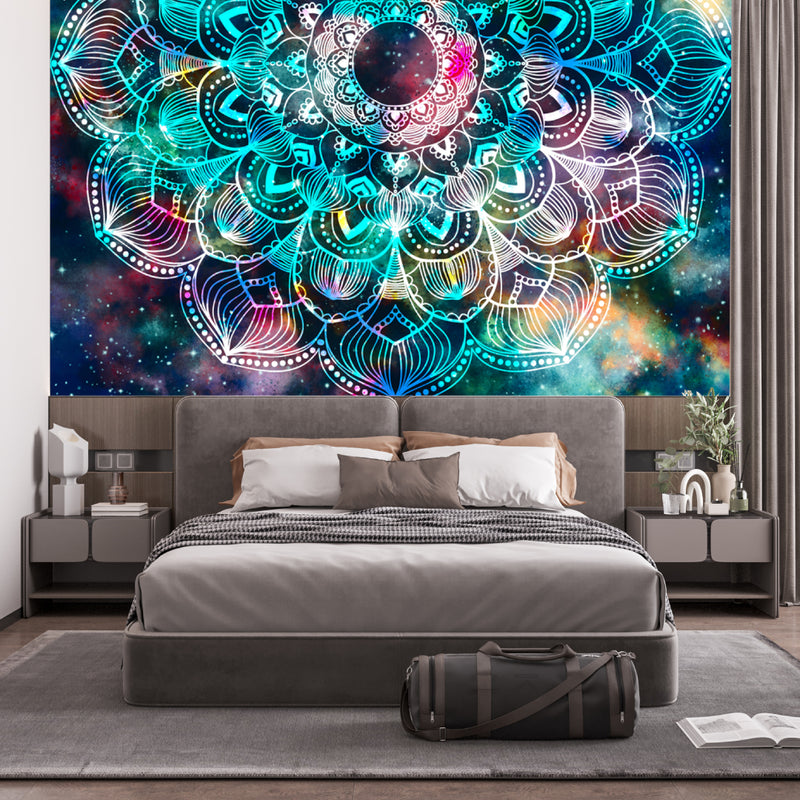Mandala Blue Tapesrty Wallpaper – Myindianthings