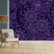 Blue Flower Rangoli Wallpaper