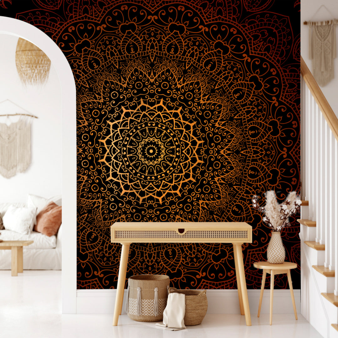 Shaded Moroccan mandala wallpaper