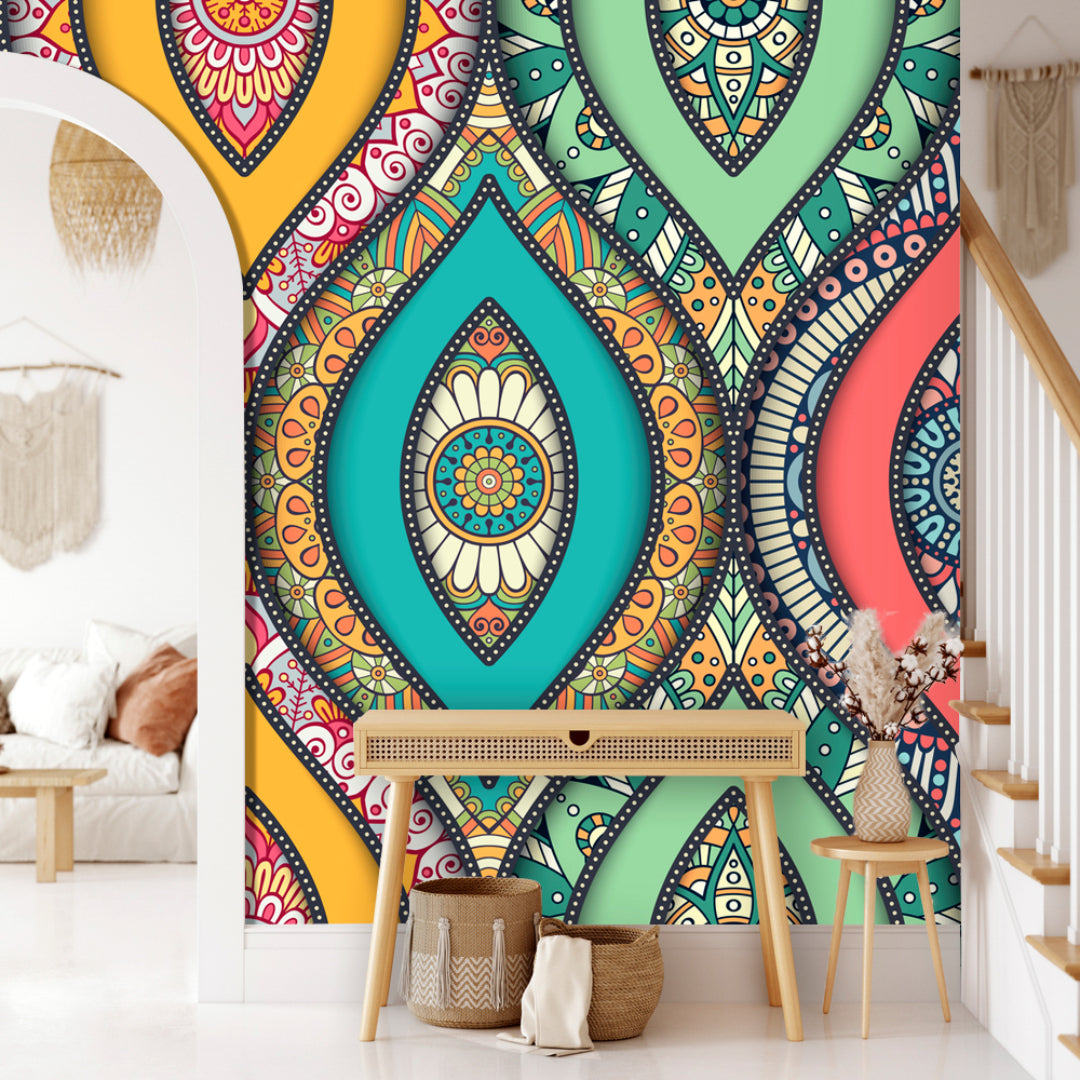 Pastel moroccan style wallpaper
