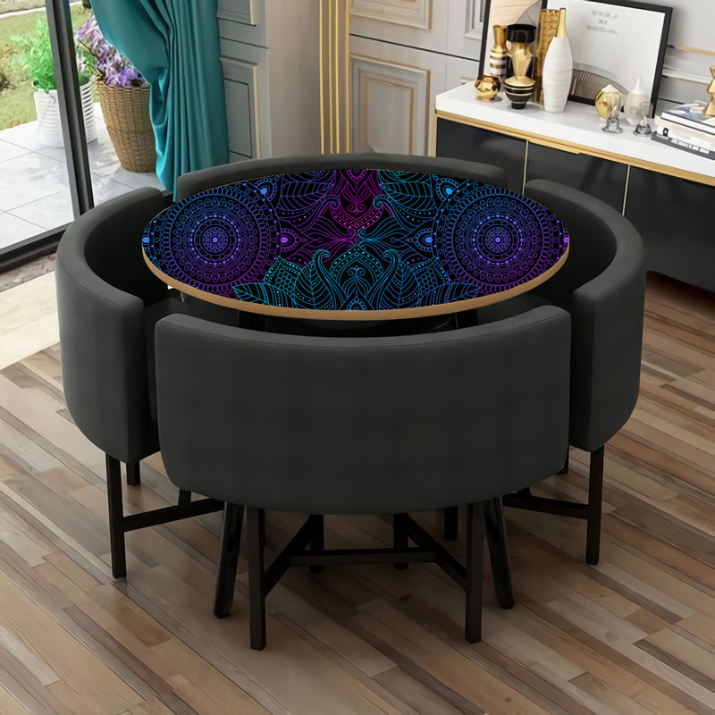 Blue Pink Shaded Mandala Art Self Adhesive Sticker For Table