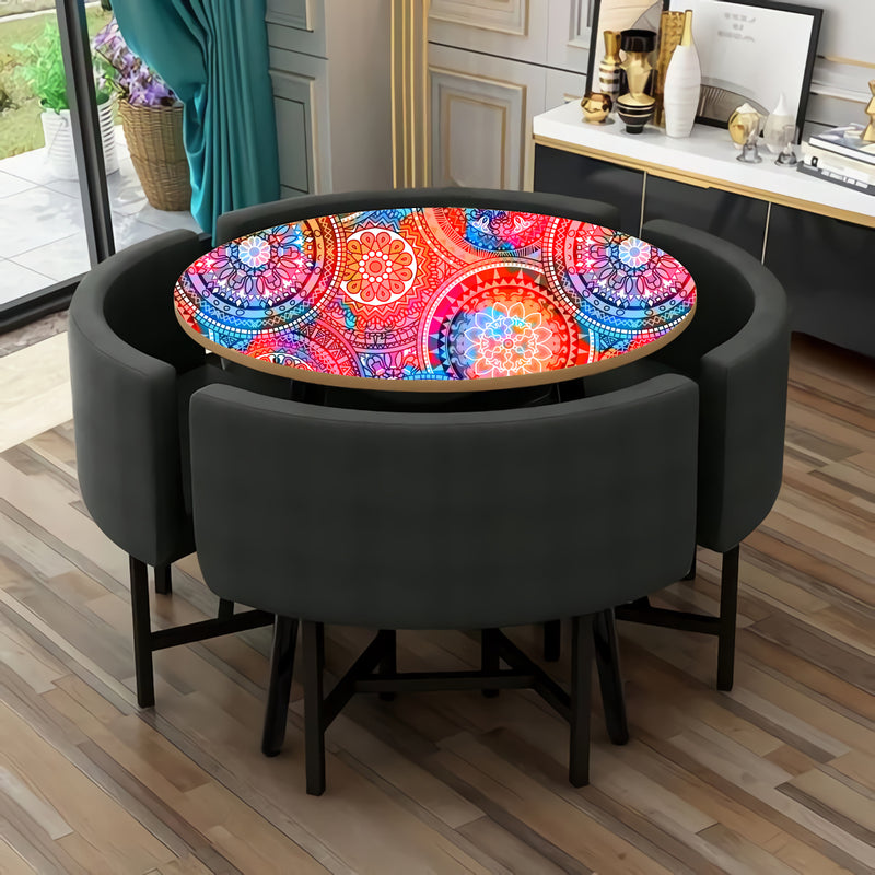 Pink Colourful Mandala Art Self Adhesive Sticker For Table