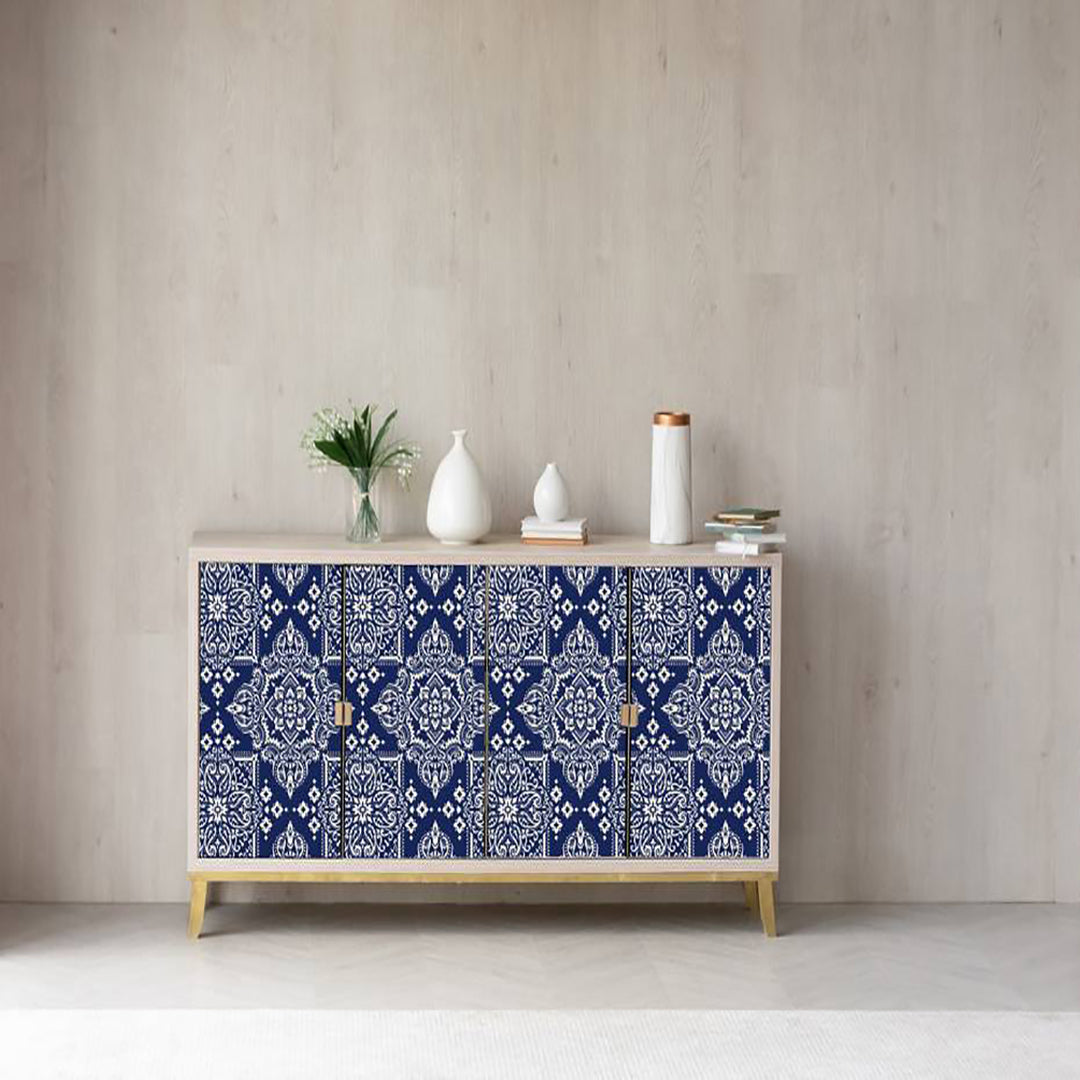 Cobalt Damask Sticker