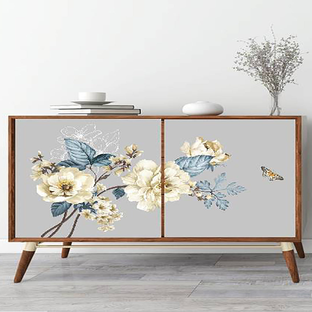 White Elegant Flower Sticker