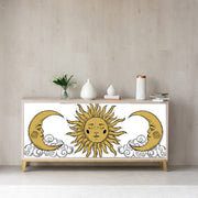 Faced Sun Moon Sticker