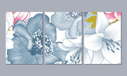 Blue Detailed Floral Sticker