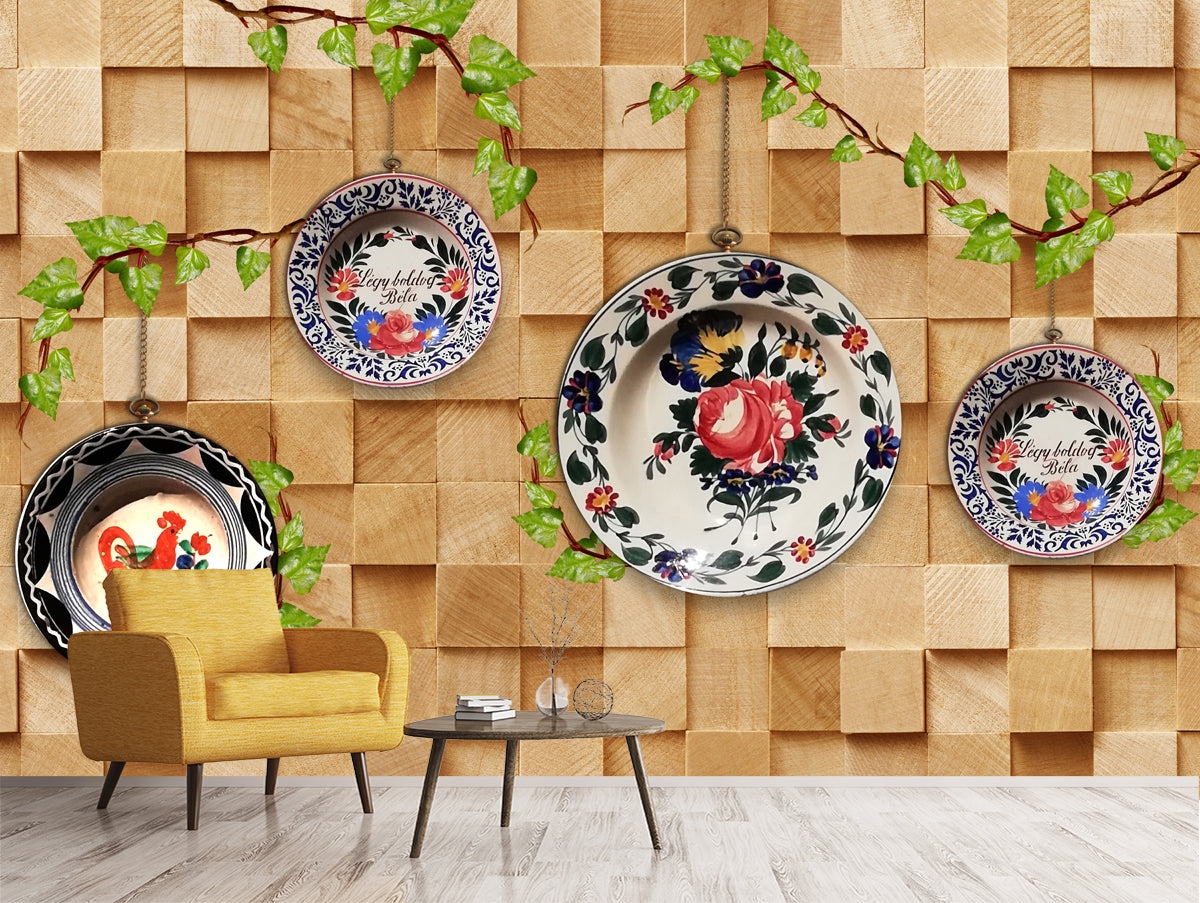 Wooden Puzzle Plated Art Custom wallpaper