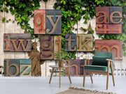 Wooden Alphabetical Customised wall coverings