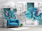 Mural 3d Wallpaper Fantasy Ocean Dolphin Coral